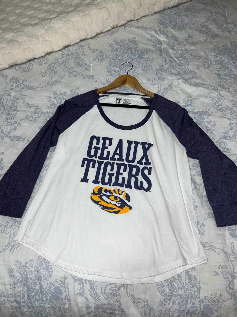 Geaux Tigers Baseball Style Tee Shirt